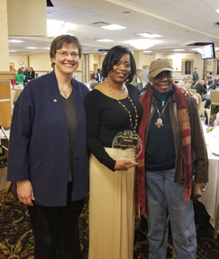 Faith, Dar, Betty Dar getting prize