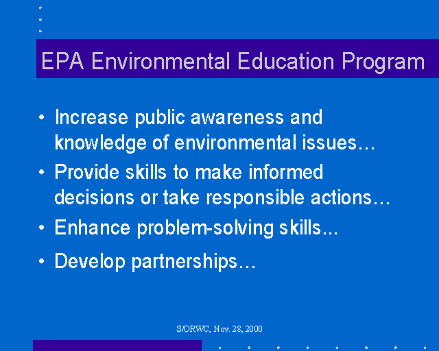 EPA Environmental Education Program