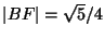 $\vert BF\vert = \sqrt{5}/4$