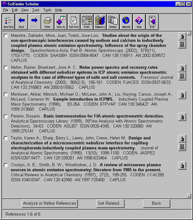 Records in CAPlus that cite Hieftje's 1994 article
