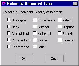 SciFinder Scholar Refine by Document Type