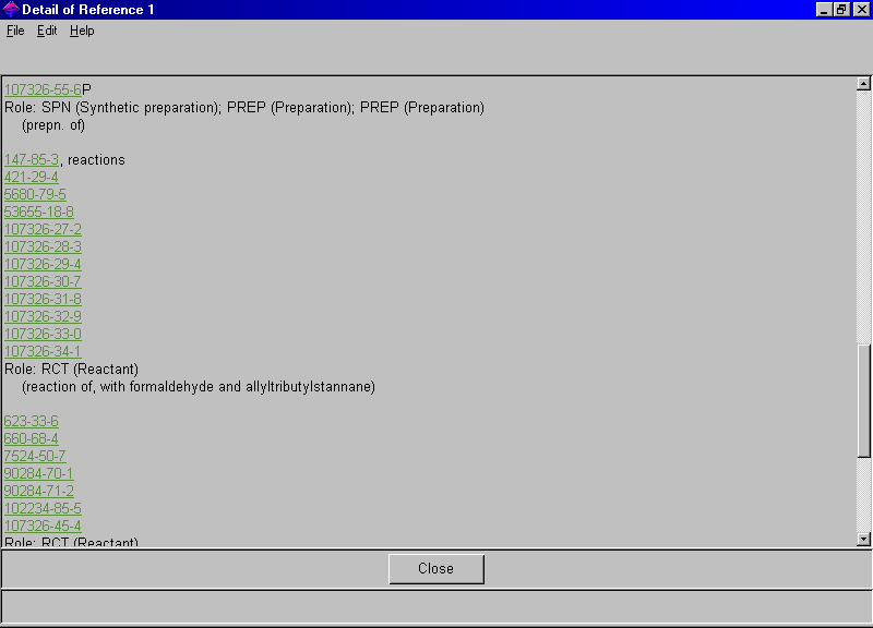 Registry Numbers in Indexing