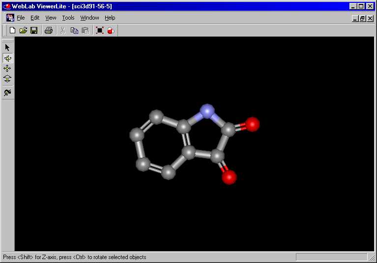 Isatin viewed with WebLab Viewer Lite