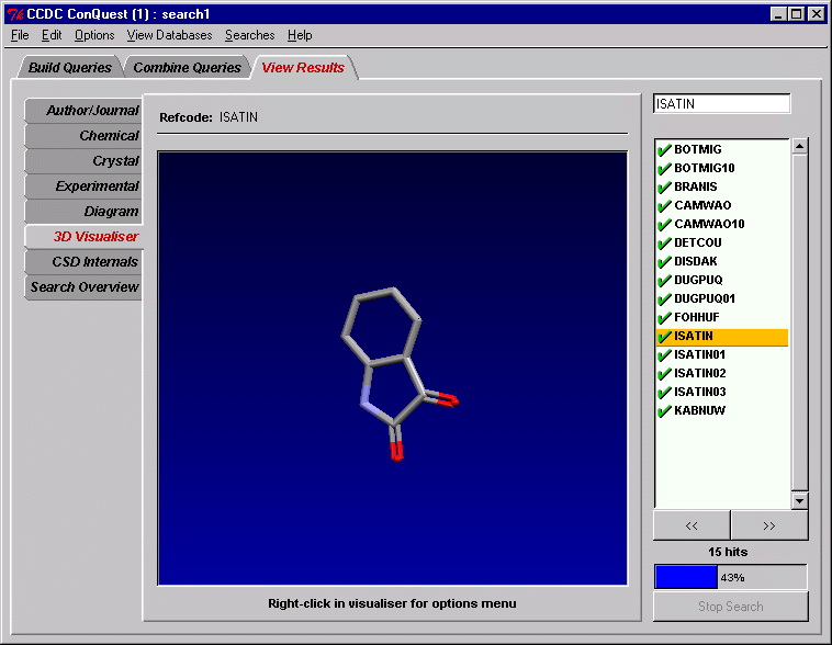 CSD depiction of isatin
