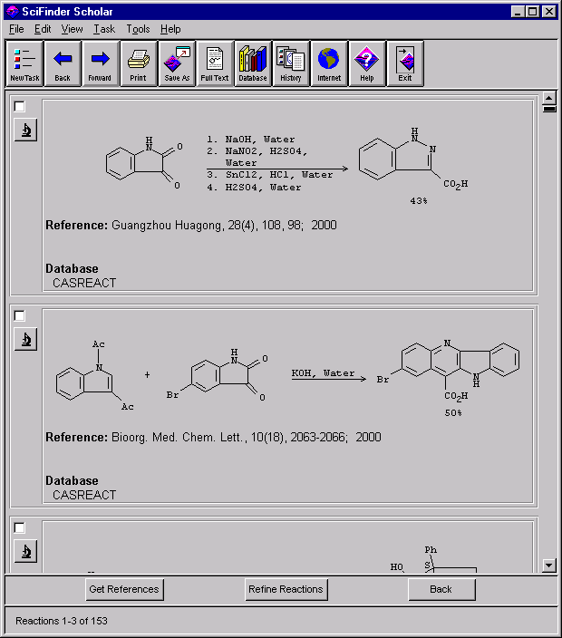 SFS reaction search for isatin 2
